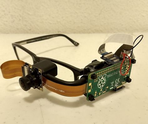 Hello, this is my first instructable, so feedback is greatly appreciated. Abstract:This project streams live video from a fish-eye camera onto a wearable heads-up... Cool Raspberry Pi Projects, Techno Gadgets, Computer Projects, Diy Tech, Google Glass, Raspberry Pi Projects, Pc Build, Tunnel Vision, Pi Projects