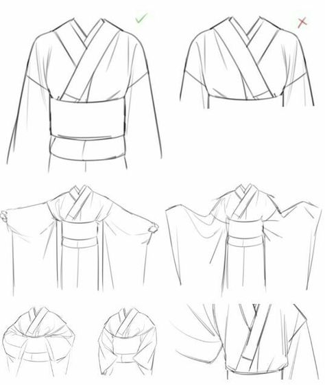 Anime Kimono, Clothing Sketches, Drawing Anime Clothes, Fashion Design Drawings, Anime Drawings Tutorials, Drawing Clothes, Art Tutorials Drawing, Anime Poses Reference, Drawing Base