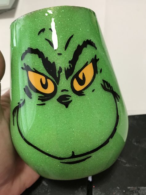 You’re a mean one, Mr Grinch! Glitter Yeti, Mr Grinch, Christmas Cups, Glitter Tumbler Cups, Cup Crafts, Custom Tumbler Cups, Diy Cups, Tumbler Cups Diy, Glitter Cups