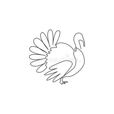 Simple Turkey Drawing, Drawing Turkey, Turkey Tattoos, Thanksgiving Drawings, Turkey Drawing, Daffodil Tattoo, Turkey Bird, Embroidered Canvas Art, Turkey Stock