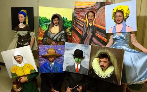 Connect with Wax Museum Project??? Wax Muesem School Project, Art Exhibition Ideas School, Art Famous Paintings, Wax Museum Project, High School Art Teacher, Wax Museum, Art Costume, Famous Paintings, Living Art