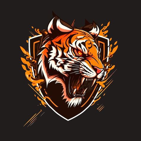 Ff Gaming Logo, Tiger Esports Logo, Logo Gamer Esport, Logo Tiger, Gamer Logo, Tiger Logo Design, Logo Gamer, Side Face Drawing, Black Jaguar Animal