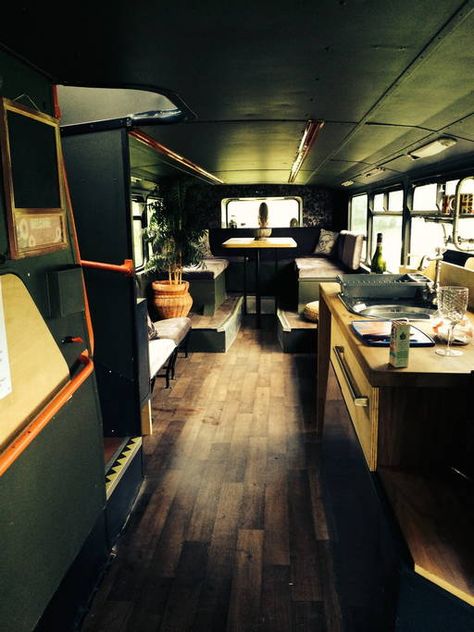 Double Decker Bus Interior, Double Deck Bus Conversion, Double Decker Bus Home, Double Decker Bus House, Double Decker Bus Conversion, Wonder Valley, School Bus Tiny House, Old School Bus, Bus Interior