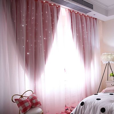 Bedroom Window Treatments, Curtains Pink, Window Treatments Bedroom, Double Curtains, French Windows, Bedroom Window, Curtains For Living Room, Kids Curtains, Window Room