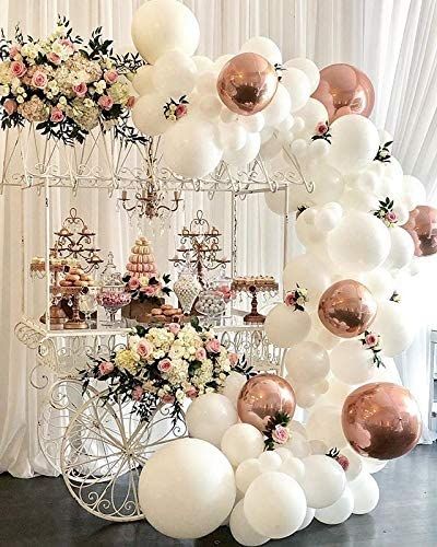 Dessert Cart, Planning Events, Astronaut Party, Candy Cart, Gold Confetti Balloons, Rose Gold Confetti, Rose Gold Balloons, Christmas Baby Shower, Balloon Flowers