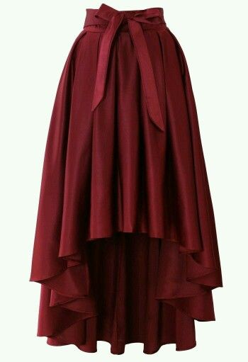 Waterfall Skirt, 파티 드레스, Maxi Rok, Cute Skirts, Mode Inspiration, Wine Red, Skirt Outfits, Fashion Sense, Skirt Fashion