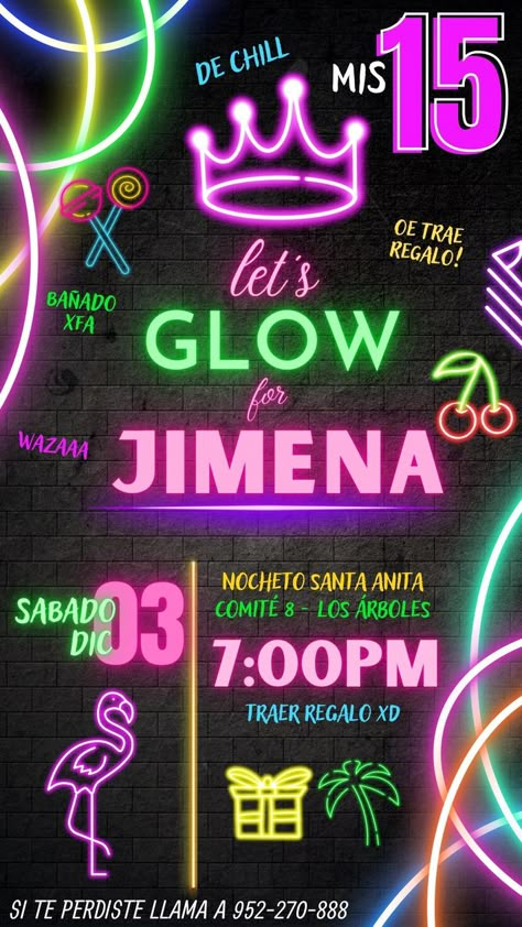 Neon Party Invitations, Neon Party Outfits, Neon Lights Party, Glow In Dark Party, Neon Birthday Party, Debut Invitation, Glow Birthday Party, Neon Birthday, Glow Birthday