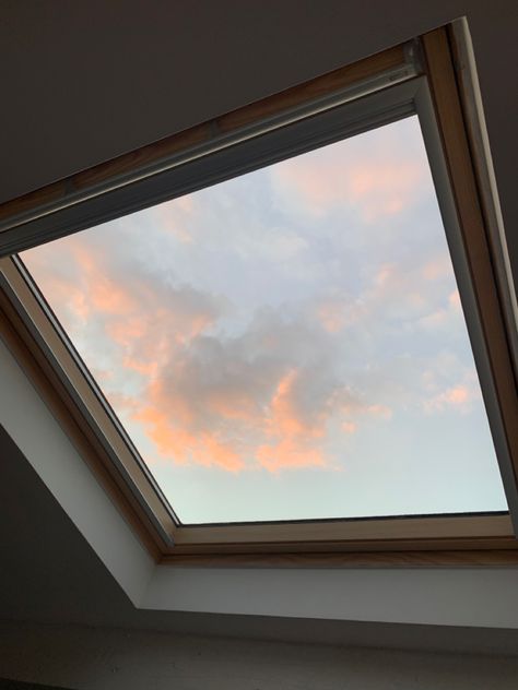 Skylight Aesthetic, Pink Clouds, Through The Window, Sunset Sunrise, The Window, Dream House