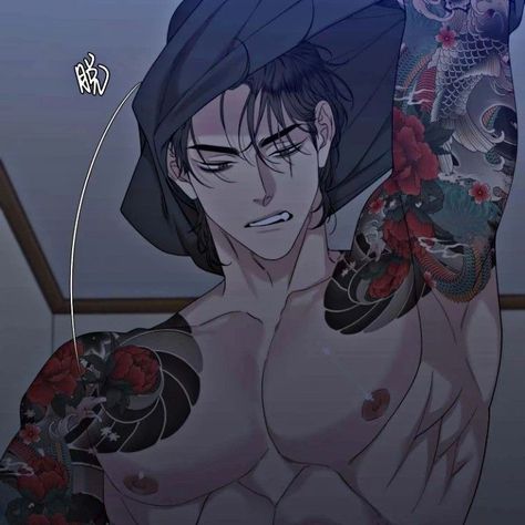 Black Hair And Tattoos, Hot Anime Guy, Guy With Black Hair, Miscreants And Mayhem, Yakuza Anime, Tattoo Man, Anime Guy, Open Board, Dark Anime Guys