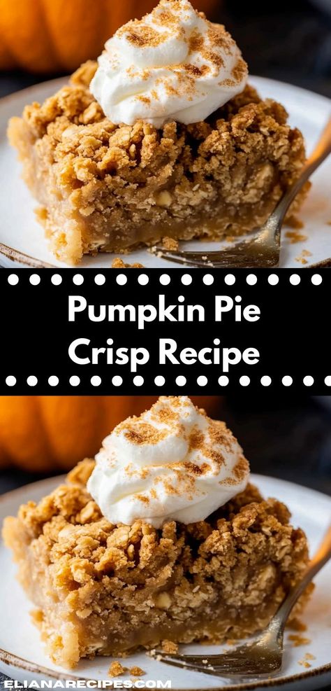 Looking for a pumpkin pie recipe that's easy? Try this Pumpkin Pie Crisp Recipe! A delicious twist on traditional pumpkin recipes, perfect for dessert, dinner ideas, or lunch recipes. Fresh Pie Pumpkin Recipes, Pumpkin Pie Crisp Recipe, Pumpkin Pie Crisp, Pumpkin Crisp Recipe, Pie Recipe Easy, Pumpkin Crisp, Pumpkin Pie Recipe Easy, Pumpkin Pecan Pie, Pie Filling Recipes