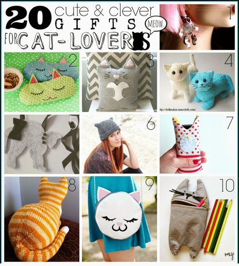 20 Handmade Gifts for Cat Lovers – Indie Crafts Cat Diy Crafts, Indie Craft, Gifts For Cat Lovers, Clever Gift, Cat Themed Gifts, Birthday Crafts, Cat Themed, Cat Crafts, Cat Accessories