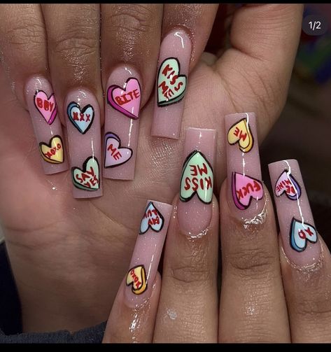 Valentines Nails 2023, Nails For February, Neon Nail Art Designs, Practice Nails, Prettiest Nails, Nail School, Acrylic Nails Stiletto, Neon Nail Art, Vday Nails