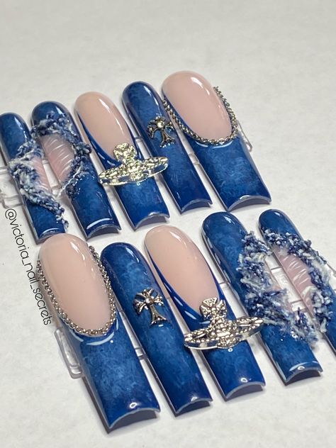 Denim Nail Art Blue Jeans, Jean Blue Nails, Jean Nail Design, Denim Nails Ideas, Denim Nail Art, Jean Nails, Jeans Nails, Denim Nails, Blue Nail Art