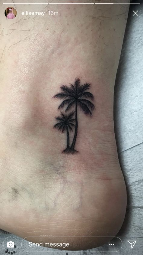 Palm Tree Side Tattoo, Cute Palm Tree Tattoo, Double Palm Tree Tattoo, Palm Tree Hand Tattoo, Two Palm Tree Tattoo, Small Palm Tree Tattoo, Turkey Tattoo, Turkey Tattoos, Palm Tree Tattoo Ankle