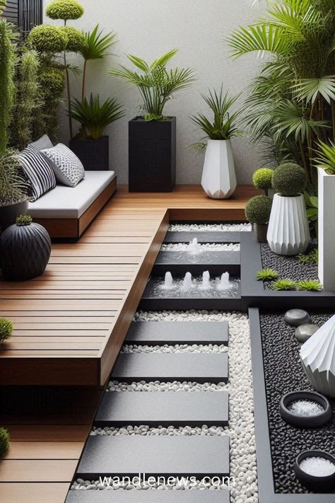 31 Small Garden Ideas that are Easy to Create on a Budget Landscape Architecture Small Space, Modern Backyard Garden Design, Landscape Ideas In Front Of House, Modern Back Garden Design, Garden Terrace Design, Mini Backyard Ideas Small Spaces, Small Patio Design On A Budget, Small Backyard Design On A Budget, Outdoor Gardens Design Small Spaces