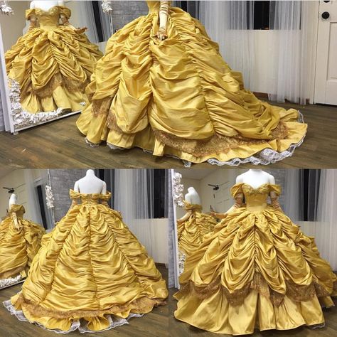 So I'm itching to make a NEW belle gown! So I've decided... I'm gonna Instagram auction this dress (and some others)! I'm gonna donate 10% to my friend Mylene's lung transplant! The bidding will end Monday at midnight! PST (California time) and once I comment END, the last commenter have one hour to submit payment through venmo or Paypal. If failed to do so, the bidder before them will get it. Payment methods. Venmo: @NephiGarcia PayPal: @nephigarcia@yahoo.com Bidding starts at $1300 Size 2... Belle Quinceanera Dress, Yellow Quinceanera Dresses, Quinceanera Dresses Off The Shoulder, Yellow Quinceanera, Gown Ruffles, Beauty And The Beast Dress, Beauty And The Beast Wedding Theme, Belle Gown, Ruffles Skirt