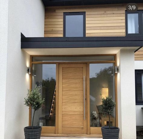 Porch Flat Roof, 1930s House Exterior, Porch Renovation, Porch Extension, 60s House, Flat Roof Extension, Flat Roof House, Dream Cabin, House Front Porch