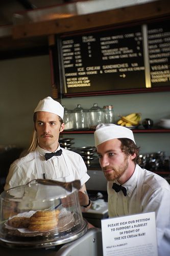 Soda Jerks | Soda jerks , a photo by BikeTinker on Flickr. Vintage Soda Shop, Anthro Character, Soda Jerk, 50s Theme, 50s Theme Parties, Soda Flavors, Soda Shop, Vintage Soda, Vintage Ice Cream