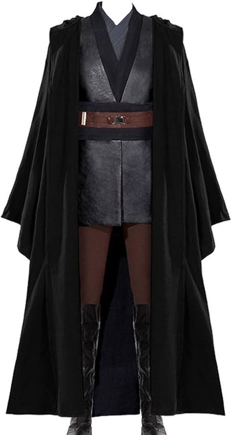 Amazon.com: Skycos Anakin Skywalker Costume Black Jedi Jacket Outfit Men Darth Vader Cosplay Tunic Robe Cloak Uniform (Black, Medium) : Clothing, Shoes & Jewelry Black Jedi Outfit, Anakin Costume Women, Jedi Cosplay Female, Star Wars Halloween Costumes Women, Anakin Skywalker Costume, Black Jedi, Anakin Costume, Jedi Robes, Star Wars Costumes Diy