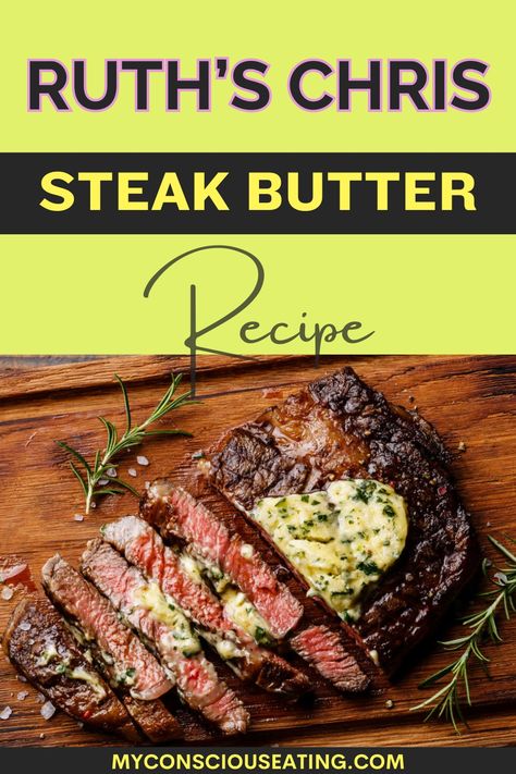 Steak with melting butter and fresh herbs Ruths Chris Steak Recipe, Ruth Chris Steak Recipe, Steak Butter Recipe, How To Reheat Steak, Ruth Chris Steak, Broiled Steak, Herb Butter Recipe, Mignon Steak, Filet Mignon Steak