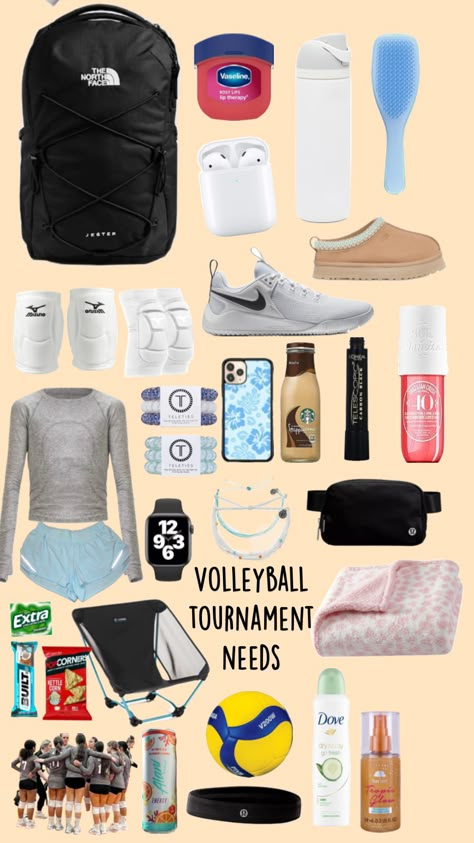 Sports Bag Essentials, Volleyball Accessories, Volleyball Tournament, Volleyball Bag, Volleyball Tournaments, Volleyball Practice, Volleyball Inspiration, Simple Outfits For School, Volleyball Workouts