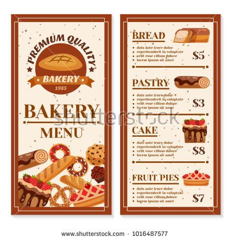 Bakery Menu Design Templates, Bakery Reference, Bakery Menu Design, Leaflet Template, Menu Card Design, Menu Card Template, Abstract Rose, Bakery Menu, Menu Design Template