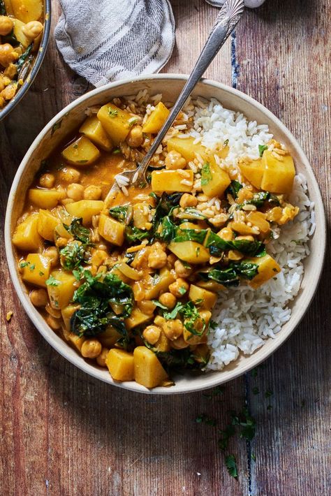 Coconut Curry Recipe, Coconut Curry Recipes, Vegan Curry Recipes, Swiss Chard Recipes, Food Republic, Chard Recipes, Vegan Curry, Dinner This Week, Swiss Chard