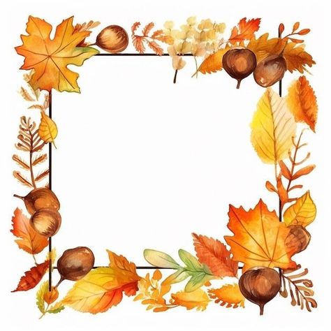 September Illustration, Autumn Template, Insta Nails, Autumn Frame, Illustration Autumn, Fall Borders, September Autumn, Coat Pegs, Scrapbook Patterns