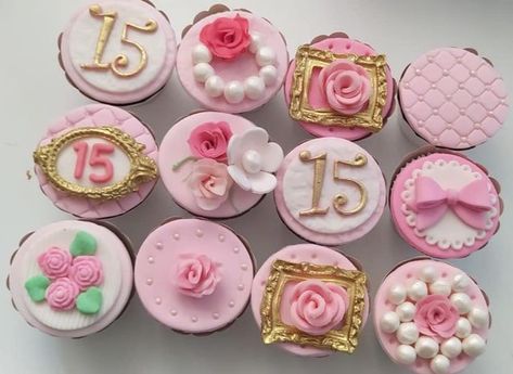 Cupcakes Decorados, Quince, Cupcake, Cake, Pins