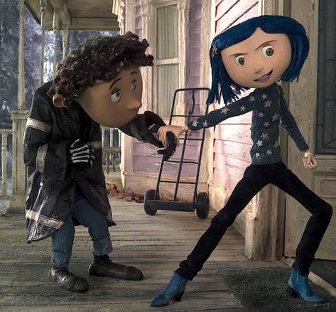 Wybie and Coraline Coraline And Wybie, Coraline, Cartoon Characters, Halloween