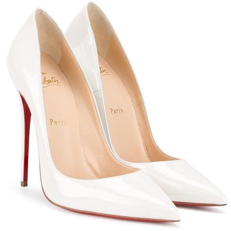 Christian Louboutin point-toe pumps (2.195 BRL) ❤ liked on Polyvore featuring shoes, pumps, heels, louboutin, white pumps, christian louboutin pumps, pointy toe pumps, pointy toe shoes and red sole shoes Bride Essentials, Heels Louboutin, White Shoes Heels, Red Sole Shoes, Pointy Toe Shoes, Bella Bella, Christian Louboutin Heels, Louboutin Heels, Patent Leather Shoes