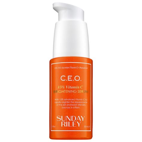 C.E.O. 15% Vitamin C Brightening Serum - SUNDAY RILEY | Sephora Vitamin C Brightening Serum, Sunday Riley Ceo, Best Vitamin C Serum, Best Vitamin C, Sunday Riley, Good Genes, Oily Skin Care, Shrink Pores, Vitamin C Serum