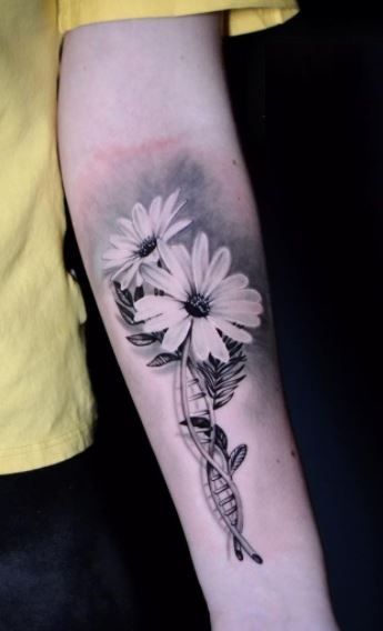 Dna Sister Tattoo, Dna Flower Tattoo, Emma Tattoo, Portuguese Tattoo, Human Heart Tattoo, Sister Tats, Tree Branch Tattoo, Dna Tree, Aztec Drawing