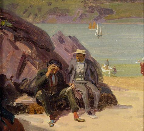 Walter Bayes Two Men on a Beach D20 Neverafter, Crabs On The Beach, Swiss Art, Beach Artist, Joseph Mallord William Turner, Camden Town, Soviet Art, 15 August, European Art