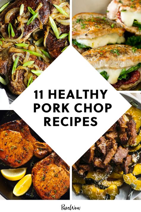 11 Healthy Pork Chop Recipes, Because You’re Sick of Chicken Breasts - PureWow Pork Chop Dinners Healthy, Healthy Tender Pork Chops, Easy Healthy Meals Pork Chops, Pork Recipes For Dinner Healthy, Healthy Recipes Pork Chops, Clean Pork Recipes, Porkchops Dinner Ideas Healthy, Health Pork Chop Recipes, Healthy Pork Chop Dinner Recipes