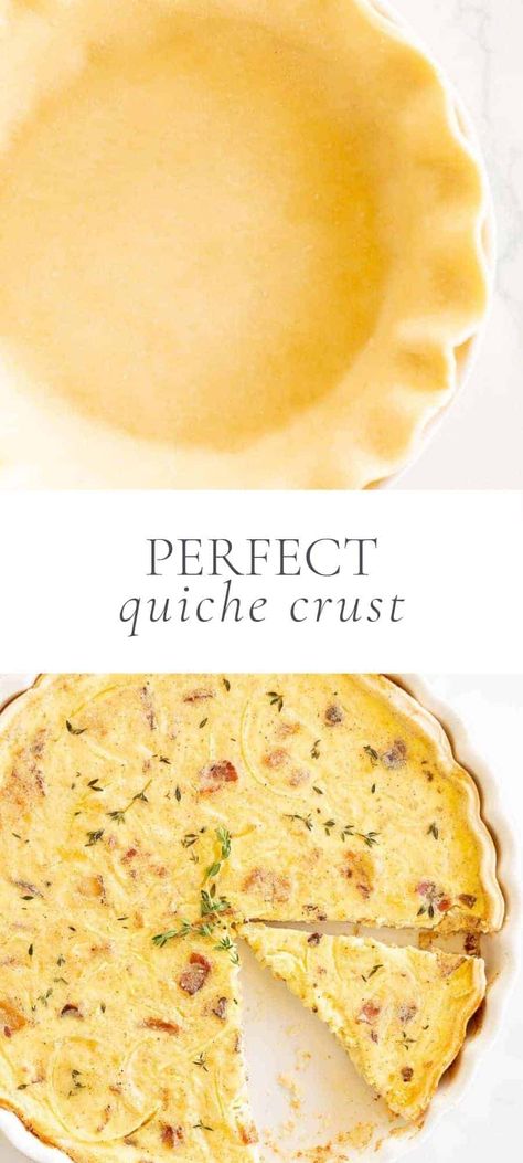 Easy Quiche Crust, Quiche Crust Recipe, No Crust Quiche, Quiche Pie Crust, Quiche Crust, Homemade Quiche, Pie Crust Recipe Easy, Easy Quiche, Easy Pie Crust