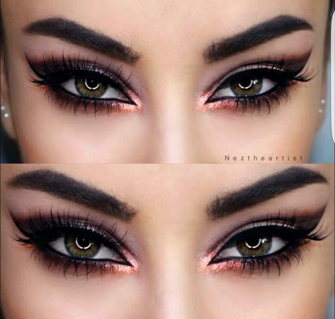 Maquillaje Smokey Eyes, Eye Makeup Stencil, Competition Makeup, Makeup Stencils, Dark Makeup Looks, Eye Makeup Styles, Dance Makeup, Make Up Inspiration, Eye Makeup Pictures