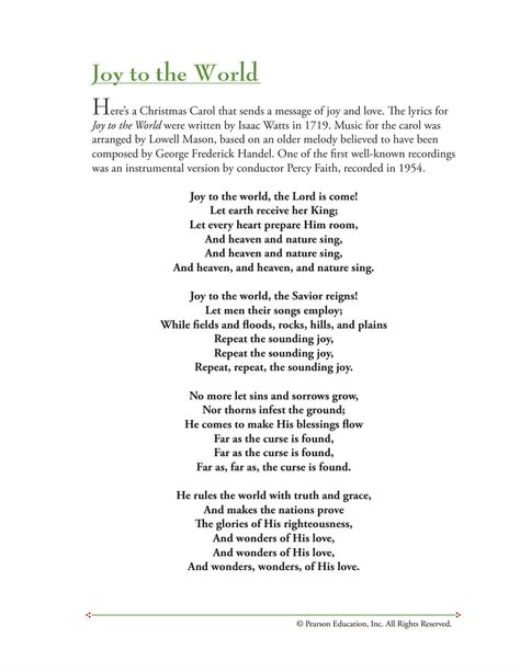 Joy to the World | Christmas Carol | December | Winter Joy To The World Lyrics, Christmas Carols Lyrics, Christmas Songs Lyrics, Paw Wallpaper, Holiday Games, Lyric Prints, Christmas Song, Joy To The World, Christmas Advent