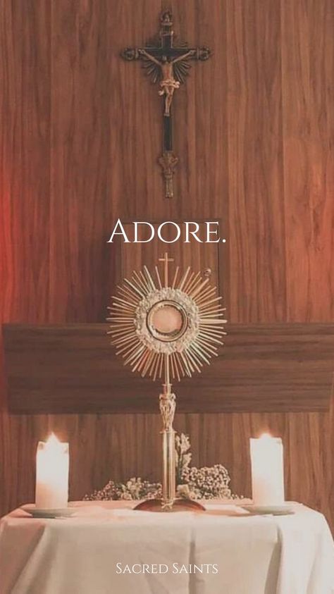 Adoration Catholic, Catholic Sacraments, The Blessed Sacrament, Chaos Space Marines, Catholic Wallpaper, Eucharistic Adoration, Mother Mary Images, Catholic Decor, Saint Quotes Catholic