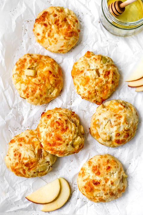 Apple Cheddar Biscuits - Two Peas & Their Pod Easy Drop Biscuits, Apple Biscuits, Apple Cheddar, Frozen Biscuits, Queso Cheddar, Cheddar Biscuits, Slow Cooker Desserts, Drop Biscuits, Apples And Cheese