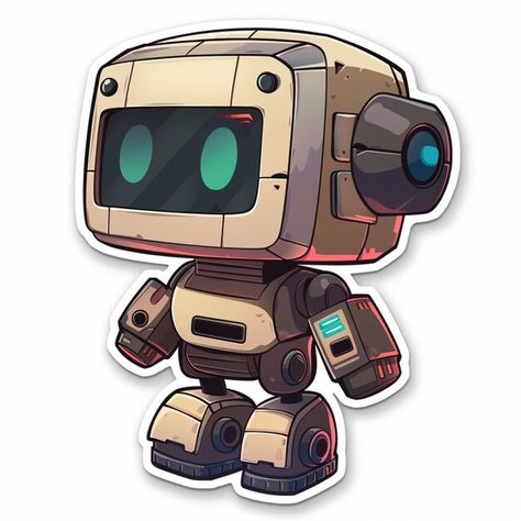 Robot Sticker, Cute Robot, Photo Cute, Poster Ideas, Flyer Maker, Business Card Maker, Poster Maker, Card Banner, Poster Invitation