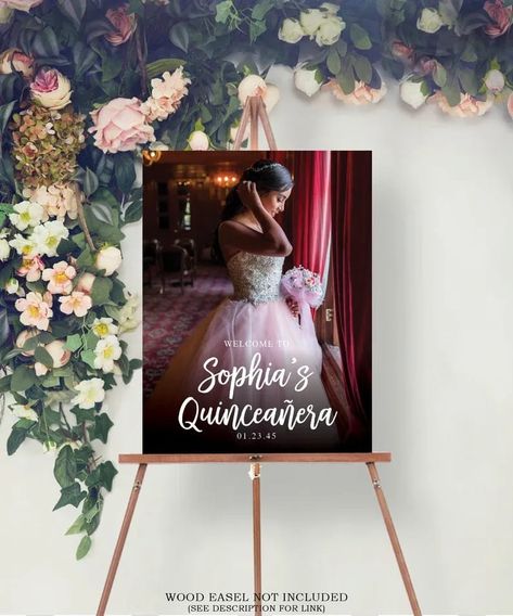 Welcome To My Quinceanera Sign, Sweet 16 Welcome Sign, Sweet 16 Sign, Foam Board Sign, Quinceanera Pictures, Invitations Quinceanera, Quinceanera Planning, Quince Decorations, 15 Birthday