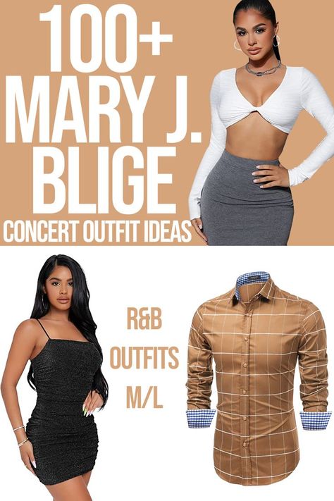 Need an outfit for a Mary J Blige concert? We gathered cute, stylish, and amazing Mary J Blige concert outfits, so you can easily create your R&B concert outfit! Mary J Blige Concert Outfit Ideas, What To Wear To A R&b Concert, Mary J Blige Concert Outfit, R&b Concert Outfit, Janet Jackson Concert Outfit Ideas, R B Concert Outfit, Sunday Brunch Outfit Summer, Plus Size Concert Outfit, Concert Outfit Night