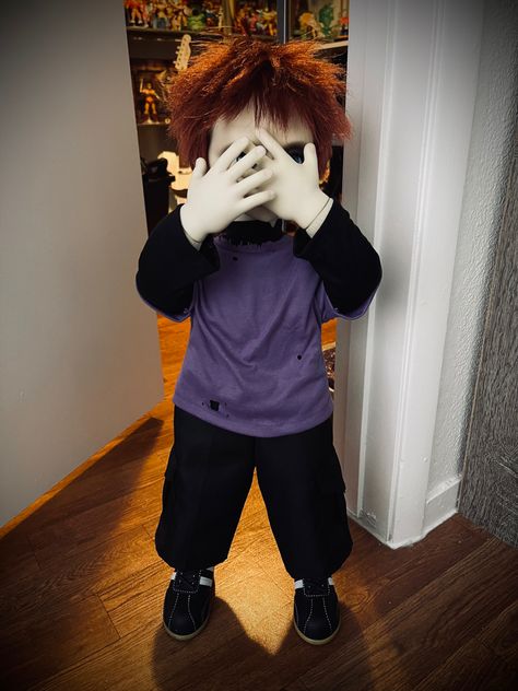 Custom articulated Glen doll Glen Costume Chucky, Glen Chucky Pfp, Glen Doll Chucky, Jevon Chucky Matching Pfps, Glen Chucky Son, Glen From Chucky, Chucky Pfp Aesthetic, Chucky Doll Aesthetic, Seed Of Chucky Costume