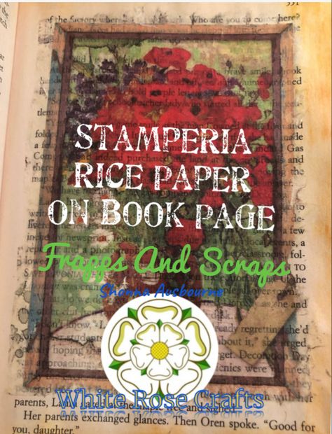 Using Stamperia rice paper on book page in my altered book #frappsandscraps #stamperia Stamperia Rice Paper, Glue Book, Craps, Altered Books, Book Page, Rice Paper, Journal Inspiration, Book Pages, Journal Pages