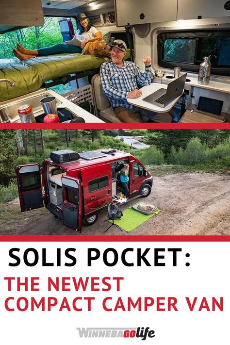 Are you looking for a new camper van? The new Winnebago Solis Pocket has so much to offer including its compact size. Whether you are a weekend warrior or living the rv lifestyle this model may be the one for you. Find an Insider review, all the features, a 360 view just to name a few. From storage to drivability and so many more features that will make a difference when choosing your next rig. Check out this article for all the details of Solis Pocket, and the rest of the Rugged Nomad lineup. Winnebago Solis Pocket, Rv Gear, Campervan Life, Small Campers, Perfect Model, Road Trip Adventure, Van Living, Weekend Warrior, Rv Stuff