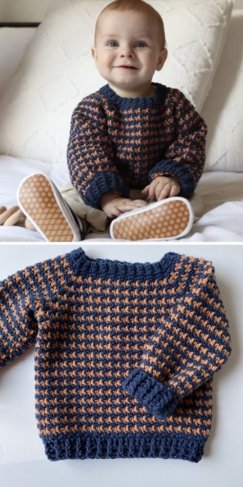 Crochet Sweaters For Kids, Baby Sweaters Crochet Free Pattern, Crochet Hat Boy, Crochet Boy Sweater, Crochet Kid Sweater, Crochet Boys Clothes, Crochet Baby Boy Clothes Patterns Free, Kids Knitted Sweaters, Crochet Boy Clothes