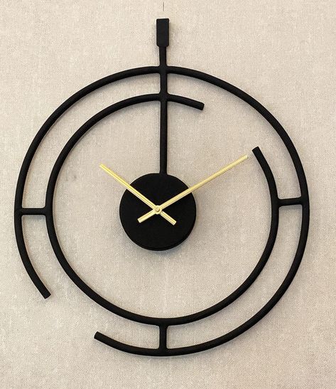 Buy Urban Born Metal Wall Clock for Home Decor and Hall Home Big Size Living Room Hall Bedroom Stylish Clock (Black Finish) (44x44) Online at Low Prices in India - Amazon.in Living Room Hall, Antique Bedroom, Hanging Clock, Antique Wall Clock, Metal Wall Clock, Big Size, Metal Walls, Black Color, Wall Clock