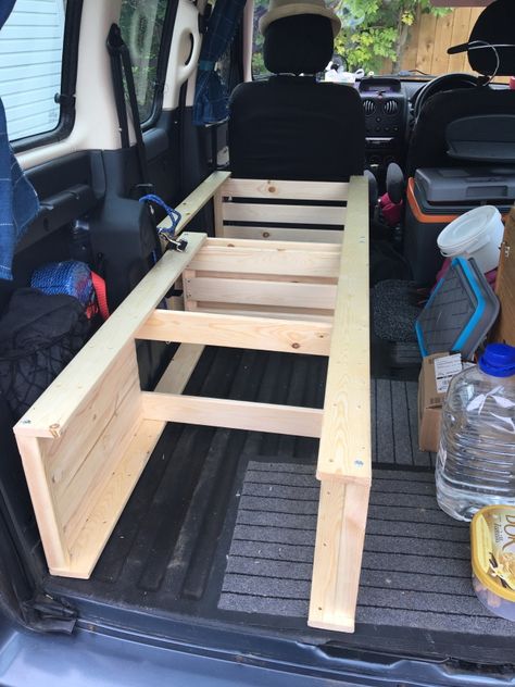 Van Build : IKEA van bed – thisgirlcamps Ikea Bed Slats, Van Bed, Ikea Drawers, Ikea Wood, Fluffy Bedding, Carpentry Skills, Van Build, Ikea Bed, Futon Mattress