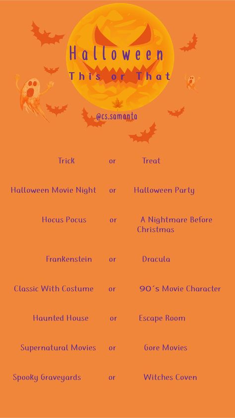 This Or That Questions Halloween, Halloween This Or That Instagram, This Or That Halloween Questions, Fall This Or That Template, Halloween This Or That, Fall This Or That, Halloween This Or That Questions, Pure Romance Games, Interaction Posts